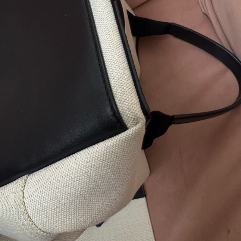 Balenciaga Navy Cabas S 黑白 帆布托特包 附子包 吊牌完整-4