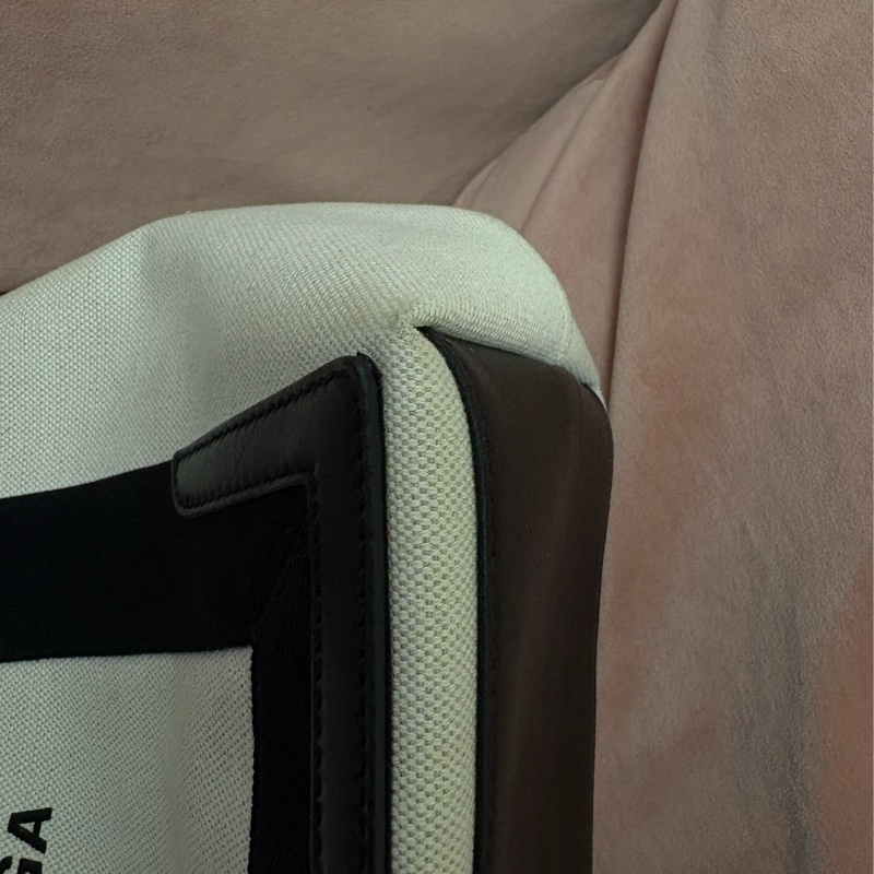 Balenciaga Navy Cabas S 黑白 帆布托特包 附子包 吊牌完整-6