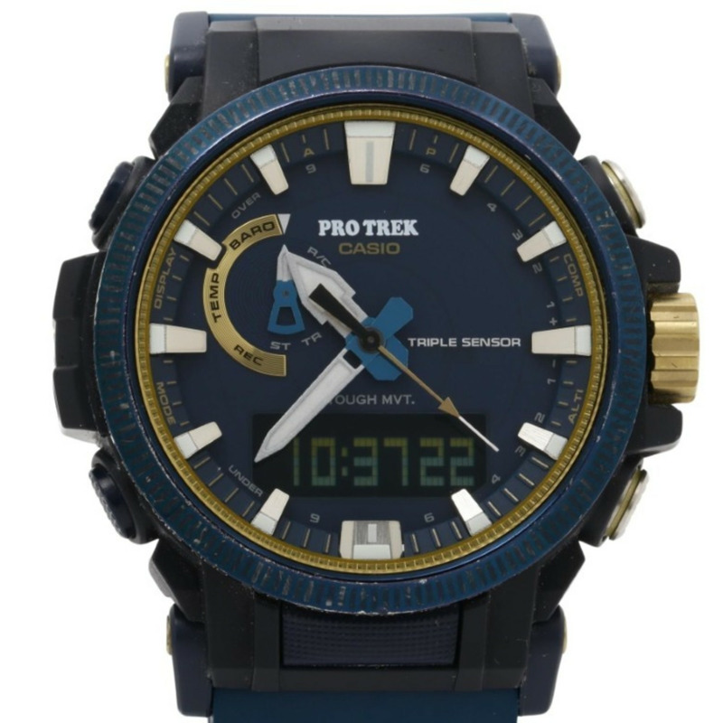 卡西歐 Pro Trek Climber 系列 PRW61SS2JR 海軍藍樹脂/不鏽鋼男士腕錶 50 週年紀念款-0