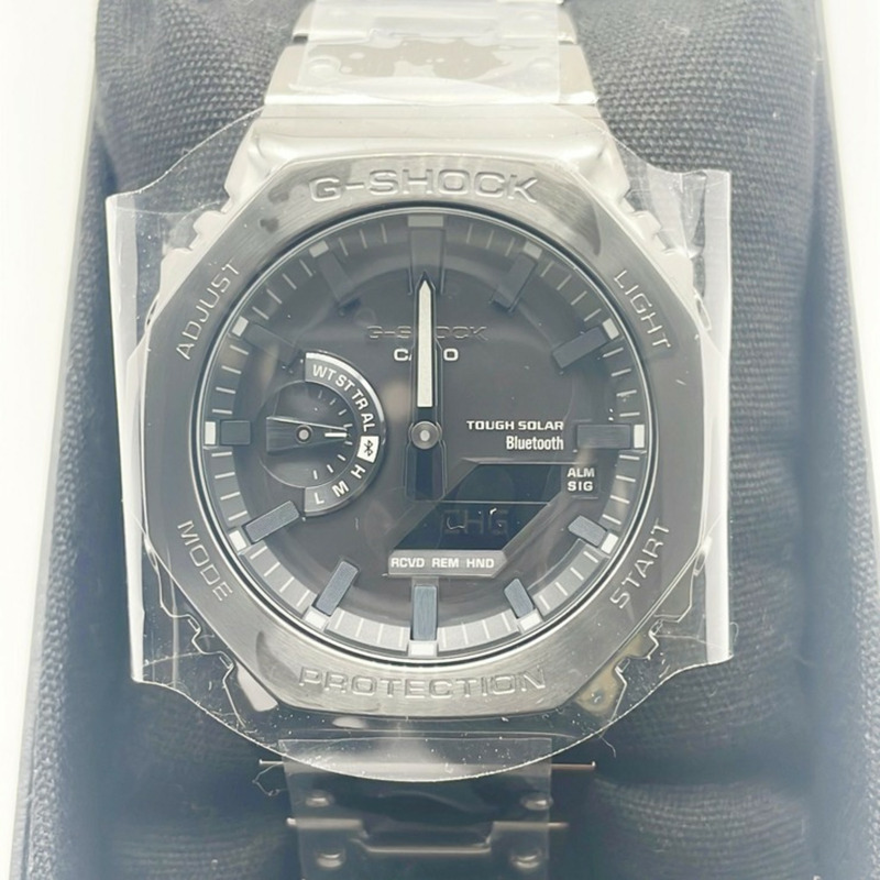 卡西歐 G-SHOCK 全金屬 2100 系列 GMB2100BD1AJF 黑色不鏽鋼男士手錶-0