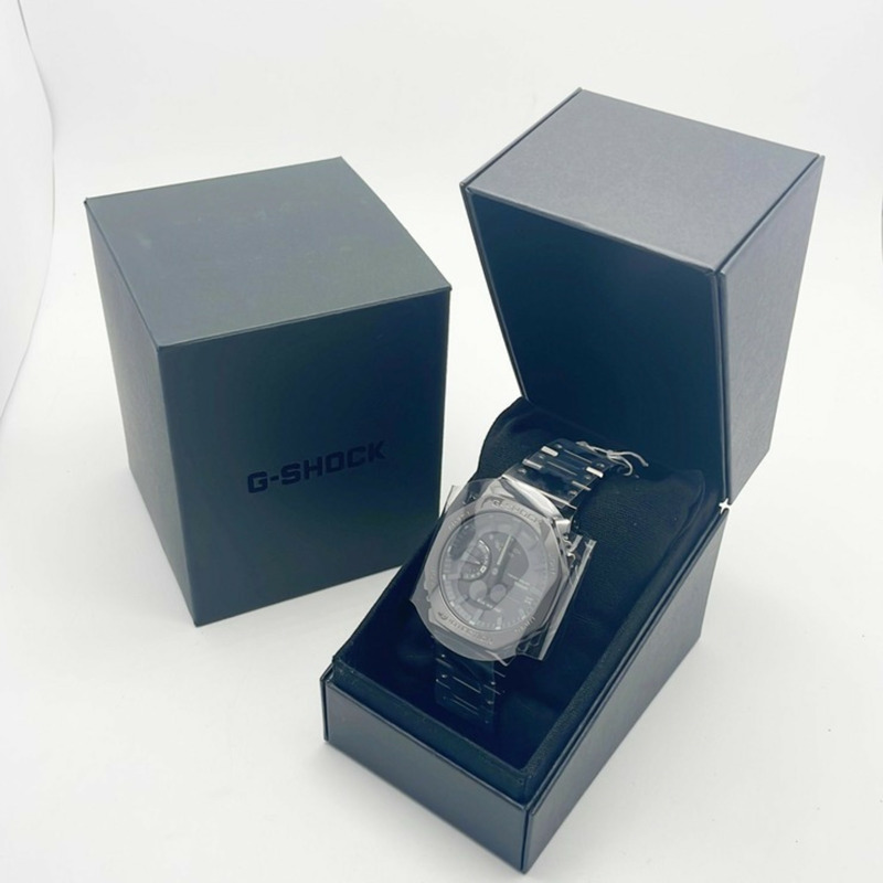 卡西歐 G-SHOCK 全金屬 2100 系列 GMB2100BD1AJF 黑色不鏽鋼男士手錶-2