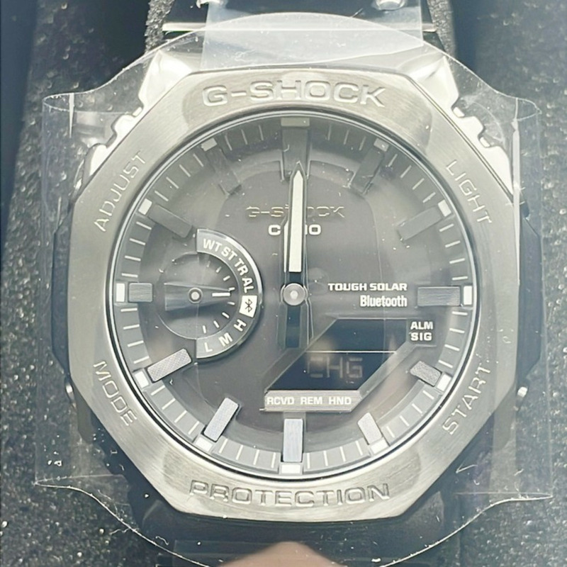 卡西歐 G-SHOCK 全金屬 2100 系列 GMB2100BD1AJF 黑色不鏽鋼男士手錶-0