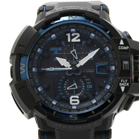 卡西歐 G-SHOCK MASTER OF G AIR GRAVITYMASTER GWA1100FC1AJF 黑色樹脂男士模擬手錶