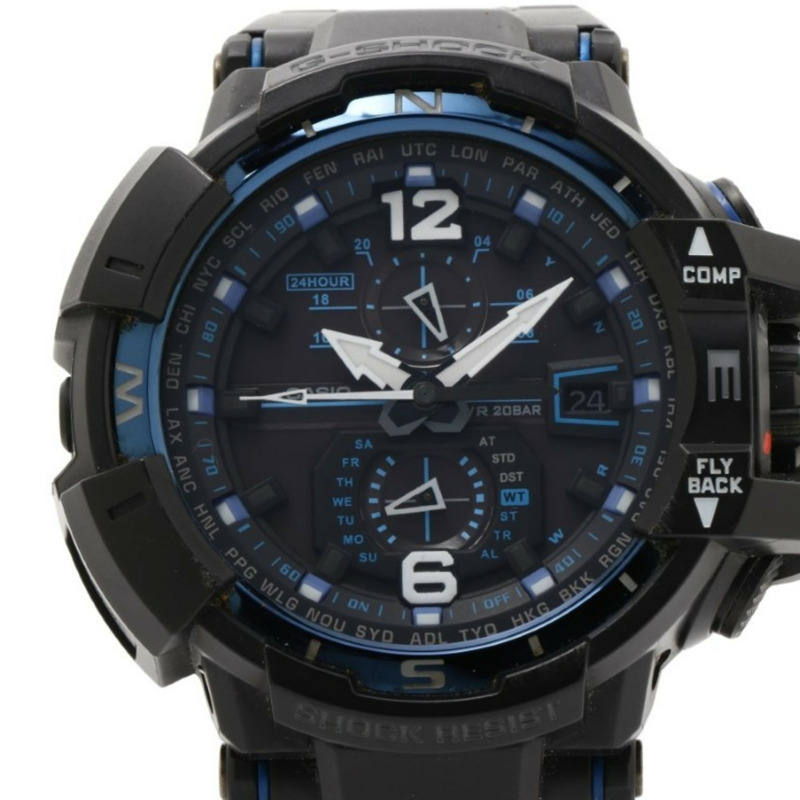 卡西歐 G-SHOCK MASTER OF G AIR GRAVITYMASTER GWA1100FC1AJF 黑色樹脂男士模擬手錶-0