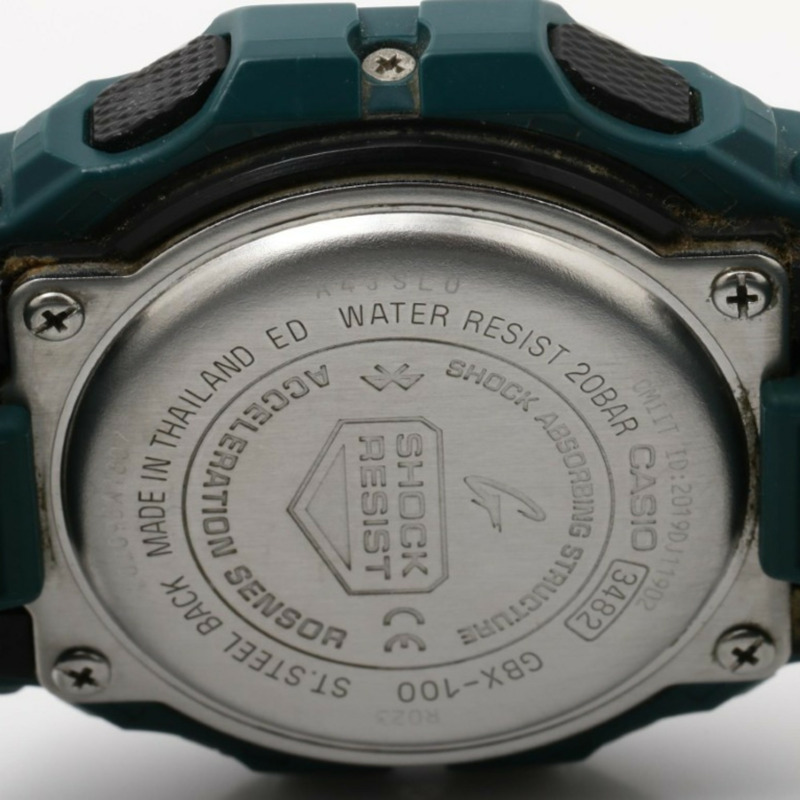 卡西歐 G-SHOCK GLIDE GBX100 系列黑色綠色樹脂/不鏽鋼男士數位手錶-3