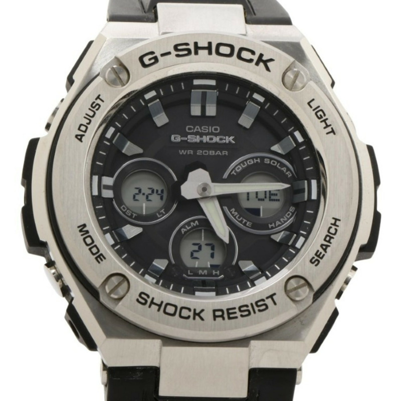卡西歐 G-SHOCK GSTEEL GSTS3101A 黑色銀色樹脂/不鏽鋼男士手錶-0