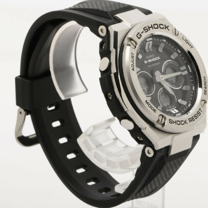 卡西歐 G-SHOCK GSTEEL GSTS3101A 黑色銀色樹脂/不鏽鋼男士手錶-2