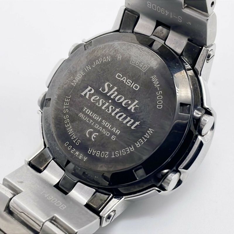 卡西歐 G-SHOCK 全金屬 AW500 系列 AWM500D1AJF 黑色銀色不銹鋼男士手錶-3