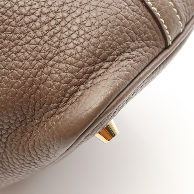 愛馬仕 Picotin Lock PM 手提包 D Taurillon Clemence Etoupe 灰色 二手 GHW-6