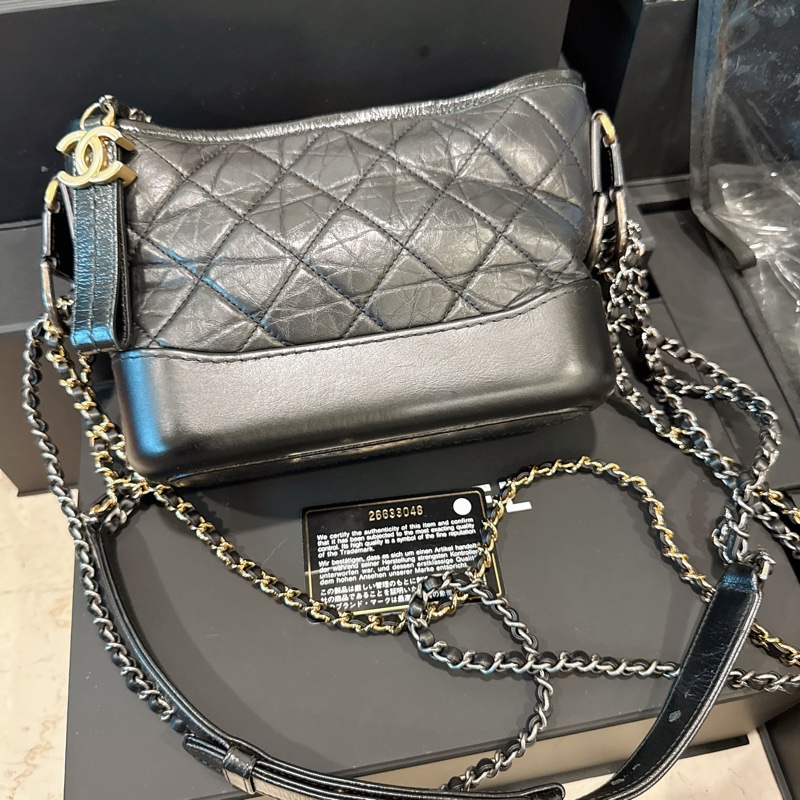 Chanel✨香奈兒流浪包 黑色小號 26開-6