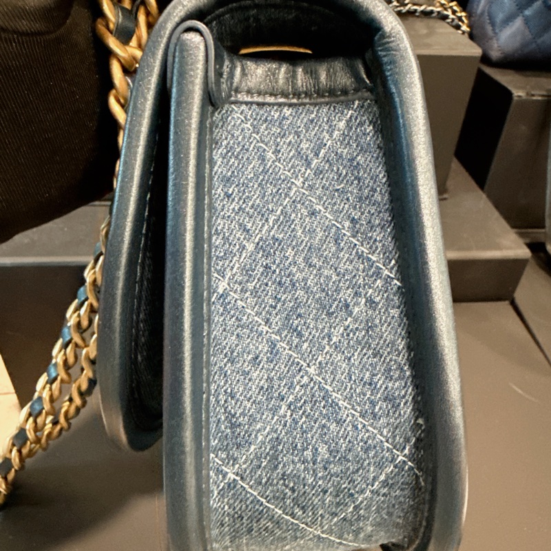 近全新🍀Chanel✨2024s牛仔丹寧郵差包馬鞍包 台灣購證-14