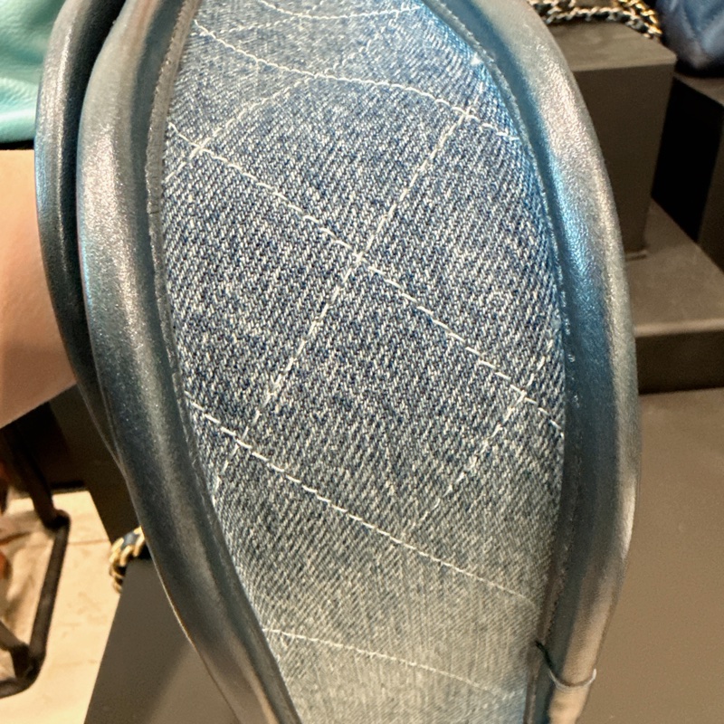 近全新🍀Chanel✨2024s牛仔丹寧郵差包馬鞍包 台灣購證-18