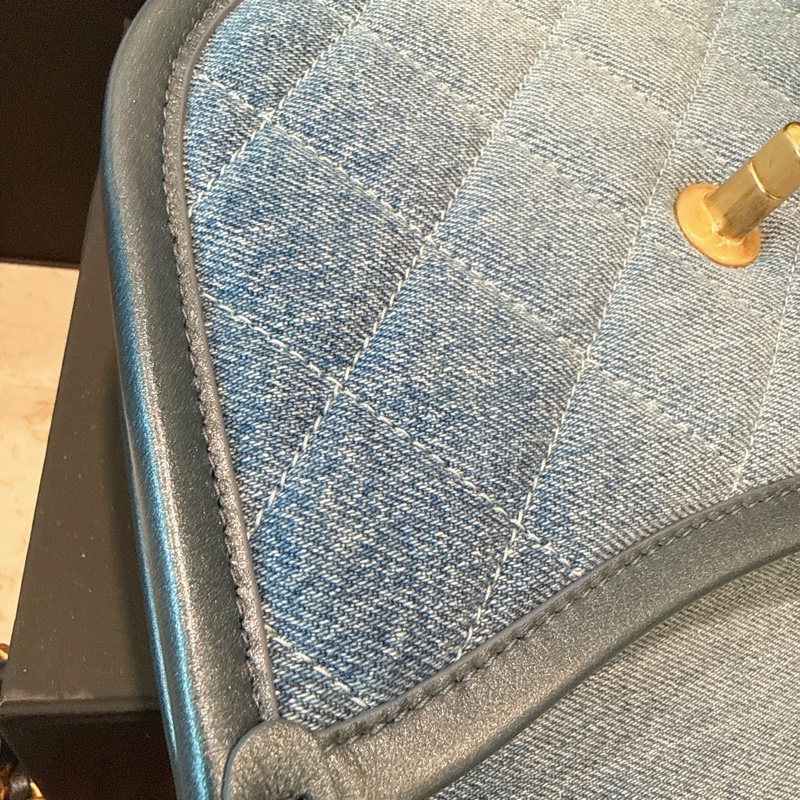 近全新🍀Chanel✨2024s牛仔丹寧郵差包馬鞍包 台灣購證-20