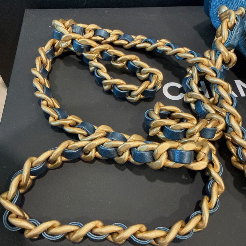 近全新🍀Chanel✨2024s牛仔丹寧郵差包馬鞍包 台灣購證-26