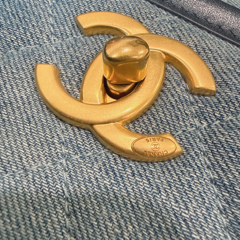 近全新🍀Chanel✨2024s牛仔丹寧郵差包馬鞍包 台灣購證-27