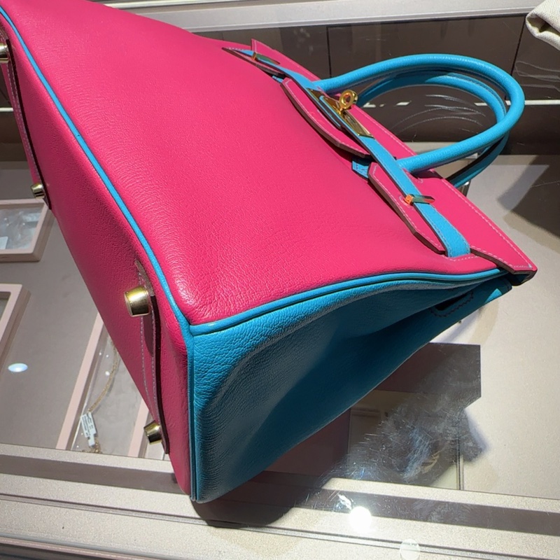 Hermes爱马仕糖果粉拼糖果蓝Birkin30-6