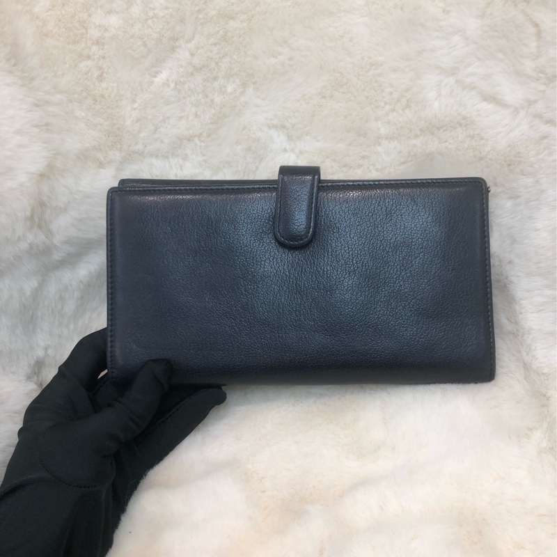 Chanel 山茶花黑色長銀包 XB822-1