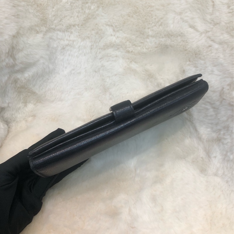 Chanel 山茶花黑色長銀包 XB822-4