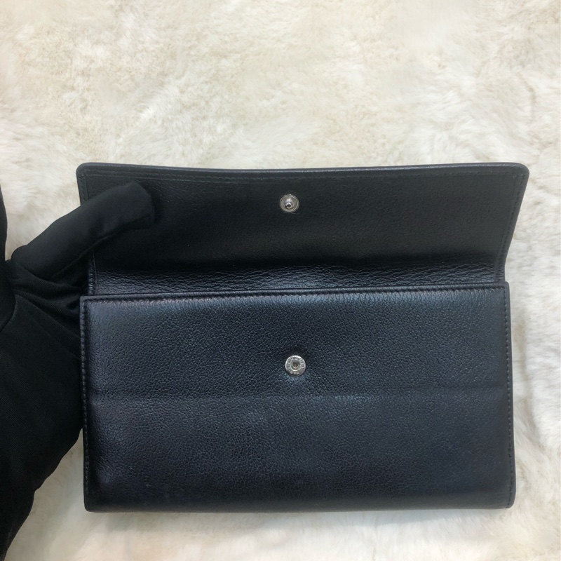 Chanel 山茶花黑色長銀包 XB822-7