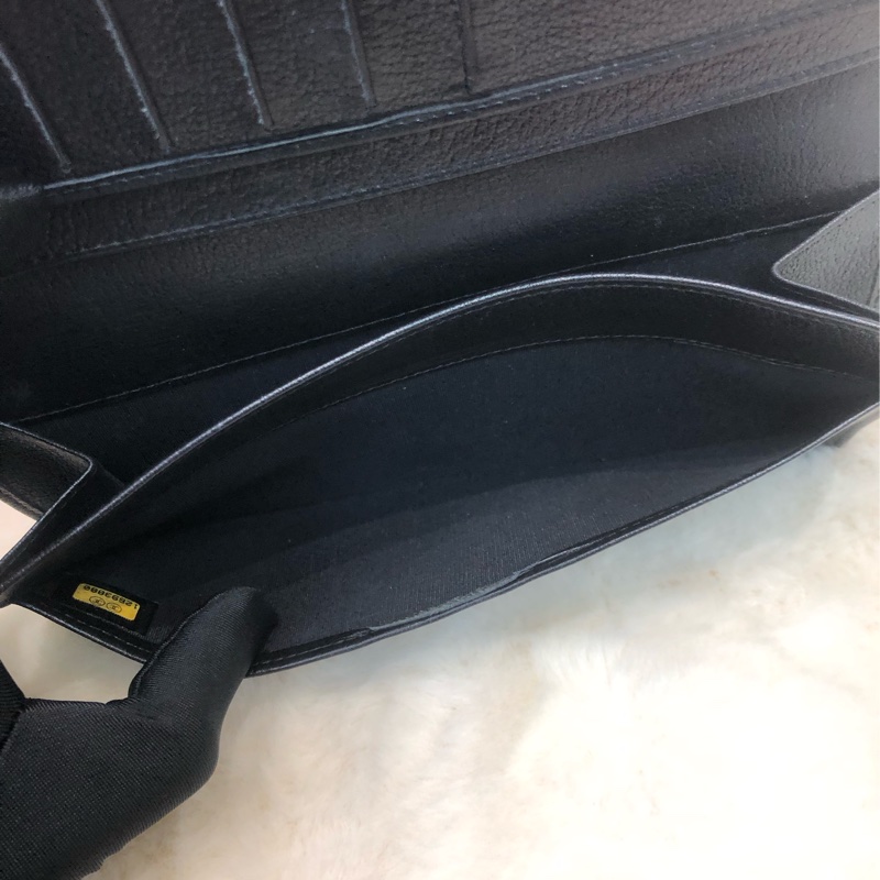 Chanel 山茶花黑色長銀包 XB822-13