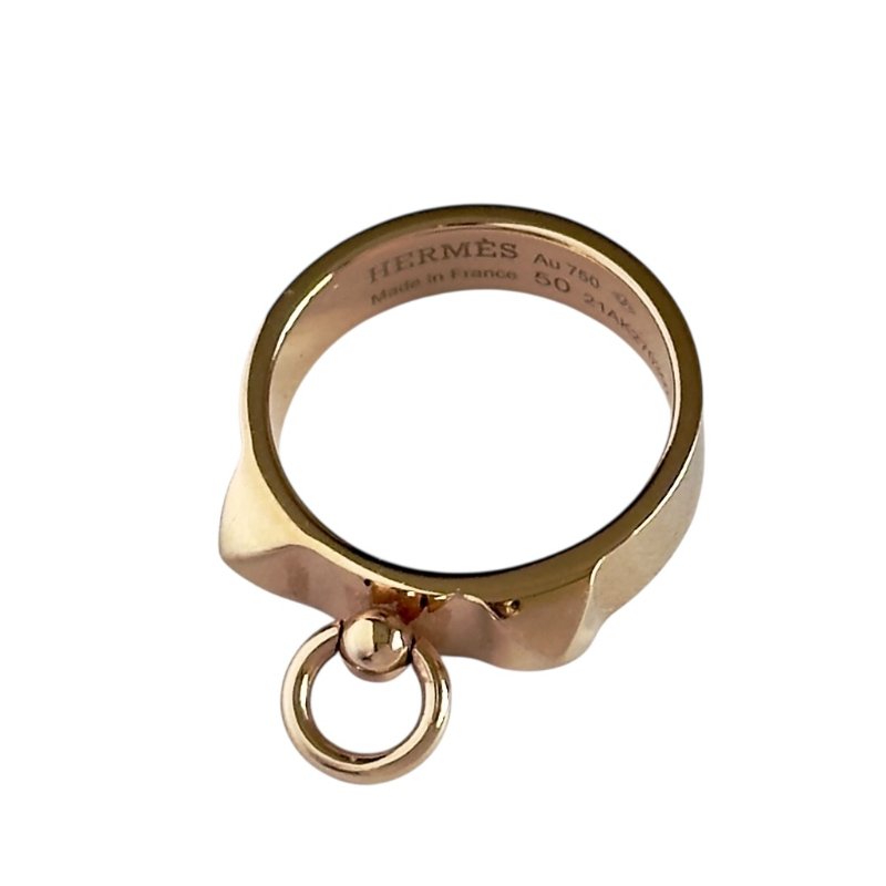 HERMES Collier de chien 18K玫瑰金 戒指-12