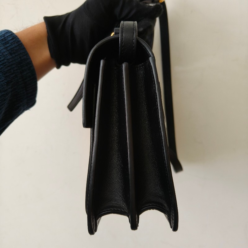 🫅女神購物節狂降（原$19800）‼️只到3/15⏰㊣✨YSL✨SAINT LAURENT 聖羅蘭 黑色 復古 壓釦 小方包 風琴包 小書包 手提包 肩背包 斜背包/二手精品/保證正品🌳二手樹屋🌳-3