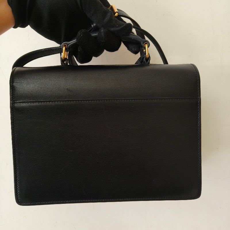 🫅女神購物節狂降（原$19800）‼️只到3/15⏰㊣✨YSL✨SAINT LAURENT 聖羅蘭 黑色 復古 壓釦 小方包 風琴包 小書包 手提包 肩背包 斜背包/二手精品/保證正品🌳二手樹屋🌳-4