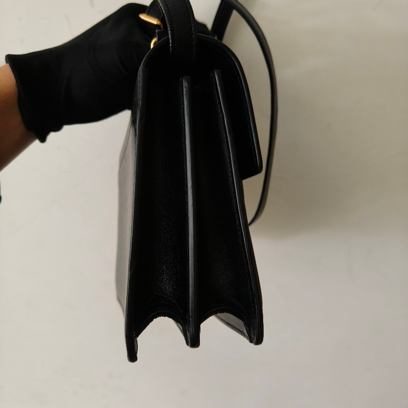 🫅女神購物節狂降（原$19800）‼️只到3/15⏰㊣✨YSL✨SAINT LAURENT 聖羅蘭 黑色 復古 壓釦 小方包 風琴包 小書包 手提包 肩背包 斜背包/二手精品/保證正品🌳二手樹屋🌳-5