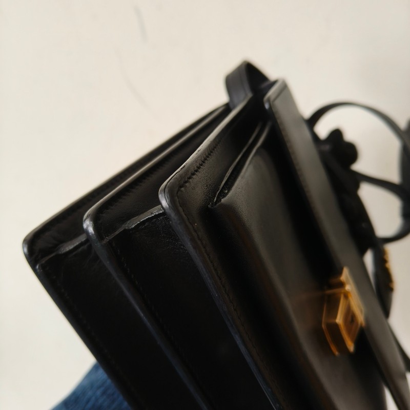 🫅女神購物節狂降（原$19800）‼️只到3/15⏰㊣✨YSL✨SAINT LAURENT 聖羅蘭 黑色 復古 壓釦 小方包 風琴包 小書包 手提包 肩背包 斜背包/二手精品/保證正品🌳二手樹屋🌳-8