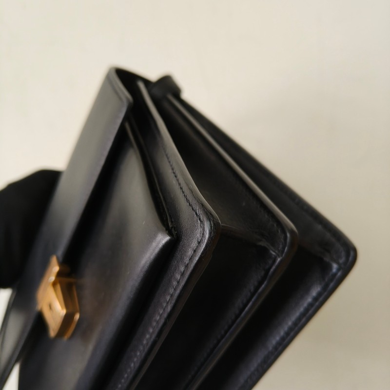 🫅女神購物節狂降（原$19800）‼️只到3/15⏰㊣✨YSL✨SAINT LAURENT 聖羅蘭 黑色 復古 壓釦 小方包 風琴包 小書包 手提包 肩背包 斜背包/二手精品/保證正品🌳二手樹屋🌳-9