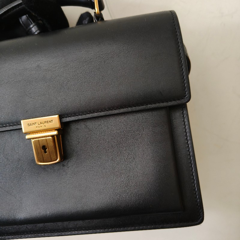 🫅女神購物節狂降（原$19800）‼️只到3/15⏰㊣✨YSL✨SAINT LAURENT 聖羅蘭 黑色 復古 壓釦 小方包 風琴包 小書包 手提包 肩背包 斜背包/二手精品/保證正品🌳二手樹屋🌳-16