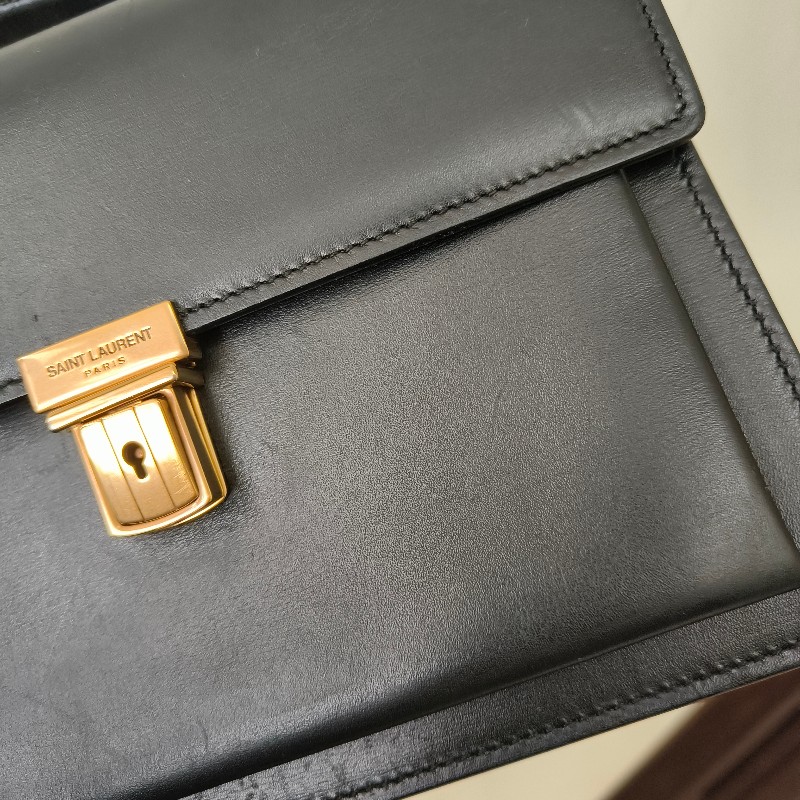 🫅女神購物節狂降（原$19800）‼️只到3/15⏰㊣✨YSL✨SAINT LAURENT 聖羅蘭 黑色 復古 壓釦 小方包 風琴包 小書包 手提包 肩背包 斜背包/二手精品/保證正品🌳二手樹屋🌳-22