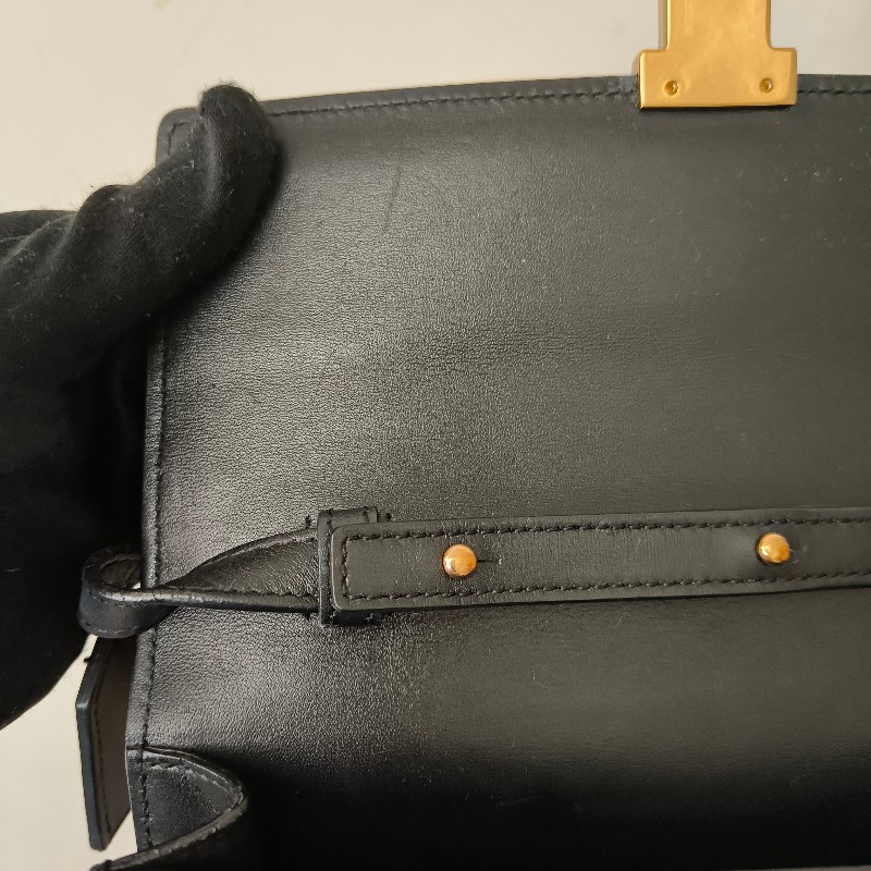 🫅女神購物節狂降（原$19800）‼️只到3/15⏰㊣✨YSL✨SAINT LAURENT 聖羅蘭 黑色 復古 壓釦 小方包 風琴包 小書包 手提包 肩背包 斜背包/二手精品/保證正品🌳二手樹屋🌳-35