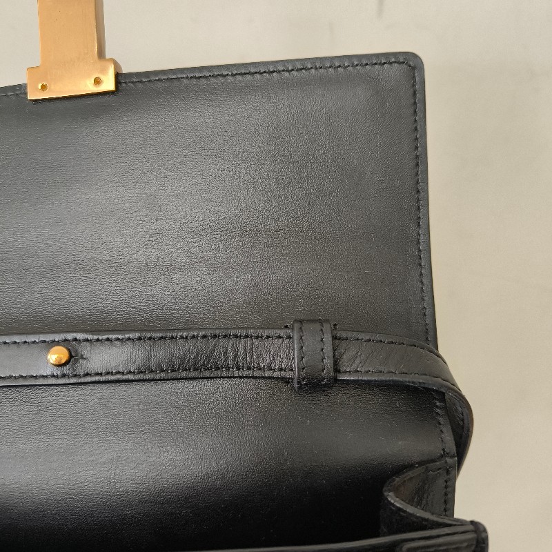 🫅女神購物節狂降（原$19800）‼️只到3/15⏰㊣✨YSL✨SAINT LAURENT 聖羅蘭 黑色 復古 壓釦 小方包 風琴包 小書包 手提包 肩背包 斜背包/二手精品/保證正品🌳二手樹屋🌳-36