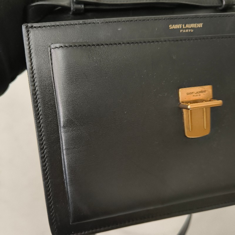 🫅女神購物節狂降（原$19800）‼️只到3/15⏰㊣✨YSL✨SAINT LAURENT 聖羅蘭 黑色 復古 壓釦 小方包 風琴包 小書包 手提包 肩背包 斜背包/二手精品/保證正品🌳二手樹屋🌳-37