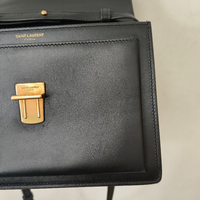 🫅女神購物節狂降（原$19800）‼️只到3/15⏰㊣✨YSL✨SAINT LAURENT 聖羅蘭 黑色 復古 壓釦 小方包 風琴包 小書包 手提包 肩背包 斜背包/二手精品/保證正品🌳二手樹屋🌳-38