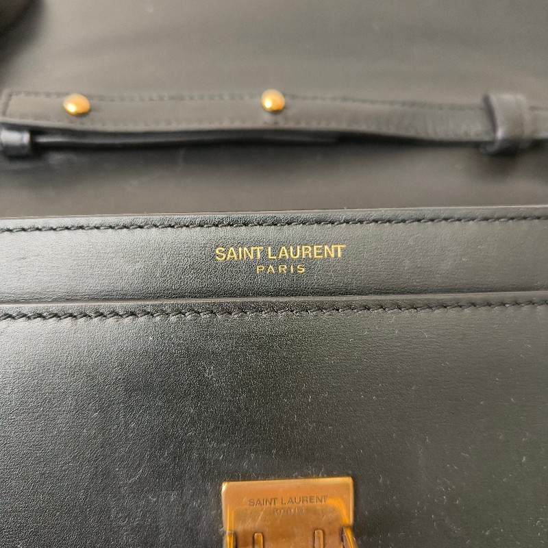 🫅女神購物節狂降（原$19800）‼️只到3/15⏰㊣✨YSL✨SAINT LAURENT 聖羅蘭 黑色 復古 壓釦 小方包 風琴包 小書包 手提包 肩背包 斜背包/二手精品/保證正品🌳二手樹屋🌳-39