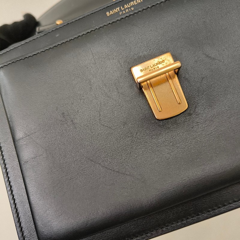 🫅女神購物節狂降（原$19800）‼️只到3/15⏰㊣✨YSL✨SAINT LAURENT 聖羅蘭 黑色 復古 壓釦 小方包 風琴包 小書包 手提包 肩背包 斜背包/二手精品/保證正品🌳二手樹屋🌳-40