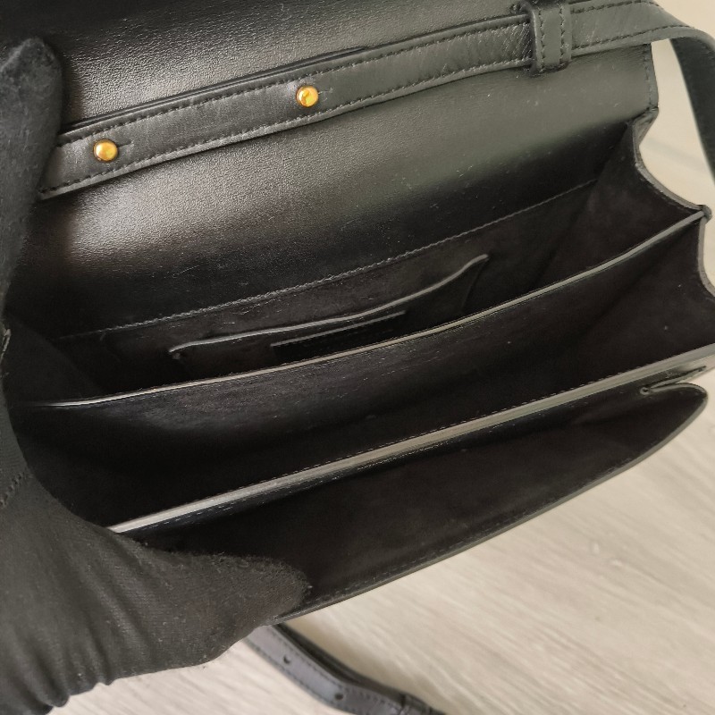 🫅女神購物節狂降（原$19800）‼️只到3/15⏰㊣✨YSL✨SAINT LAURENT 聖羅蘭 黑色 復古 壓釦 小方包 風琴包 小書包 手提包 肩背包 斜背包/二手精品/保證正品🌳二手樹屋🌳-42