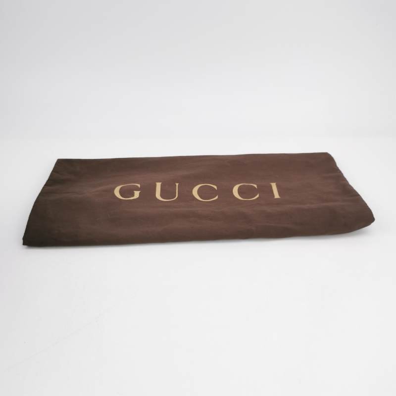 Gucci鱷魚皮純色壓紋字母ogo金屬扣手提包-8