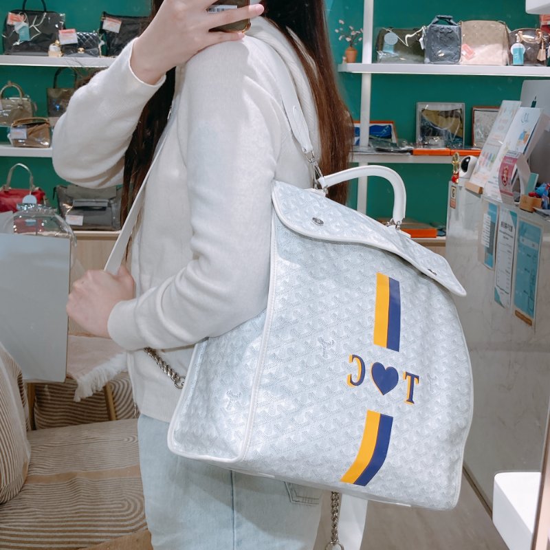 TW4765 Goyard 戈雅 雙肩 背包Sac Saint Leger Backpack Blanc-18