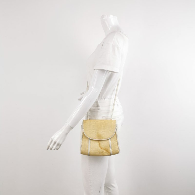 Saint Laurent羊皮蜥蜴皮拼色翻蓋中古斜背包單肩包-1