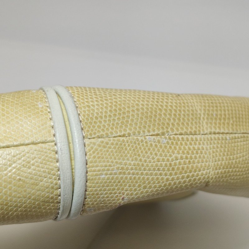 Saint Laurent羊皮蜥蜴皮拼色翻蓋中古斜背包單肩包-15