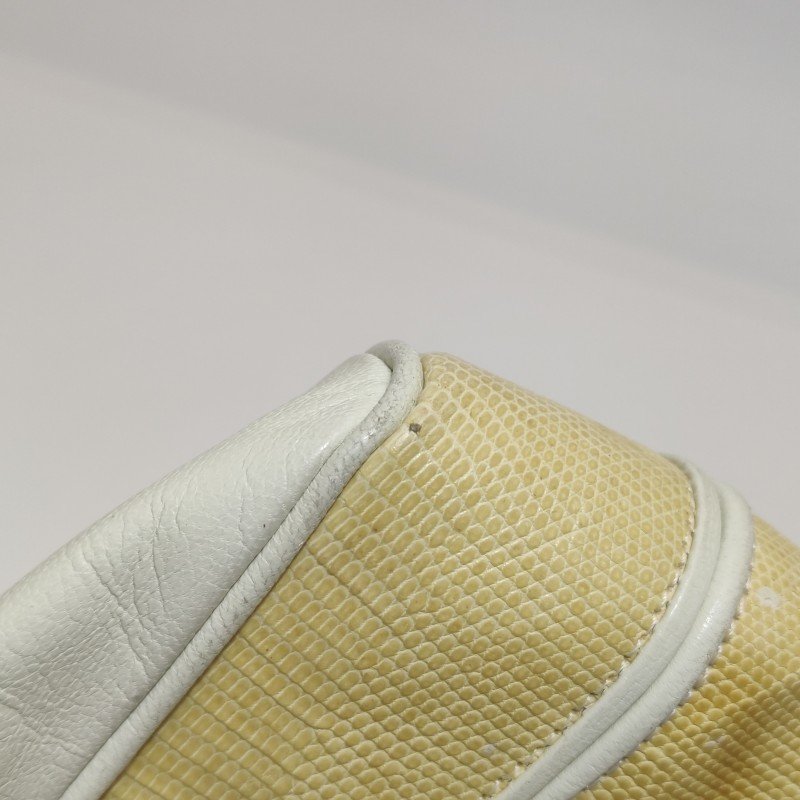 Saint Laurent羊皮蜥蜴皮拼色翻蓋中古斜背包單肩包-16