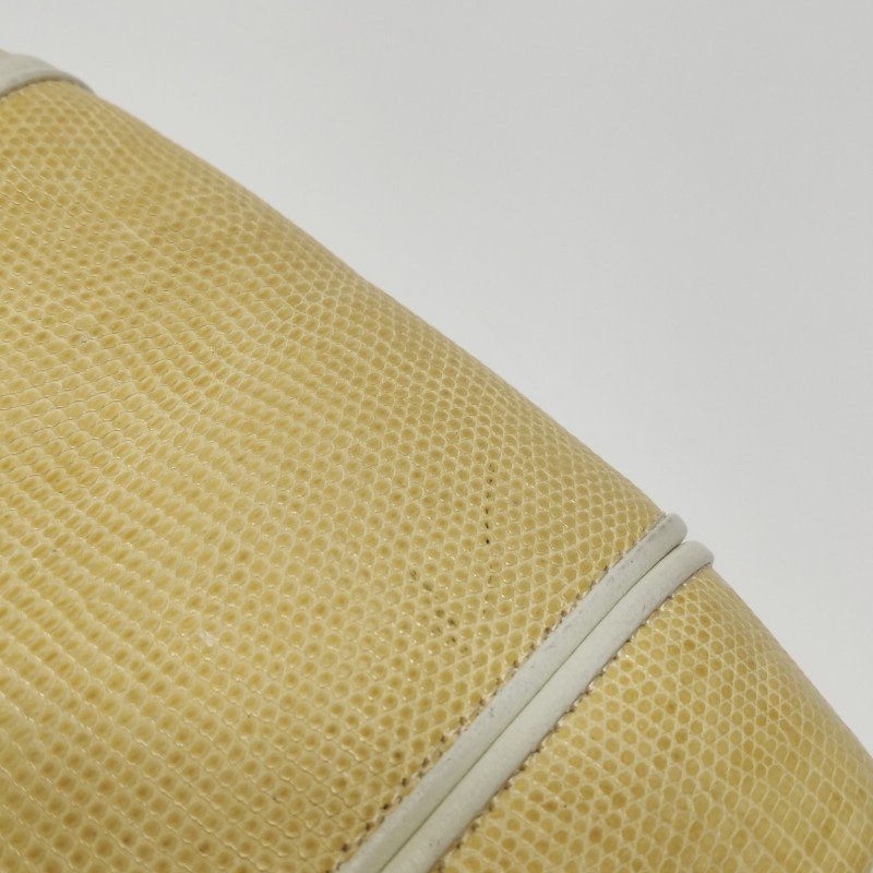 Saint Laurent羊皮蜥蜴皮拼色翻蓋中古斜背包單肩包-17