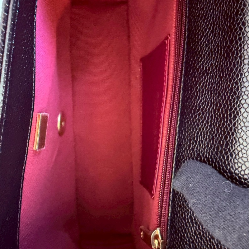 Chanel✨2024K復古金幣皮穿鏈條黑金荔枝皮金幣CF23 中號 晶片款-20