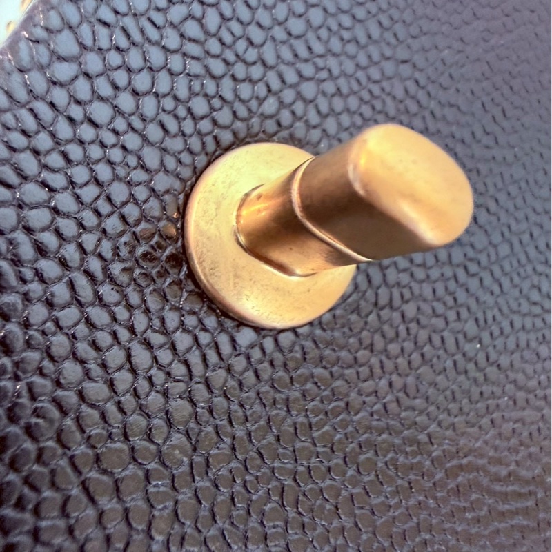 Chanel✨2024K復古金幣皮穿鏈條黑金荔枝皮金幣CF23 中號 晶片款-24