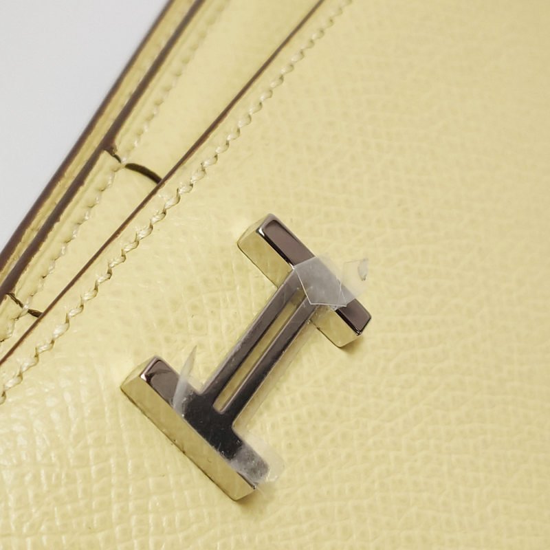 Hermes Bearn小號標誌H袢帶皮夾Epsom牛皮銀扣1Z小雞黃T刻-11