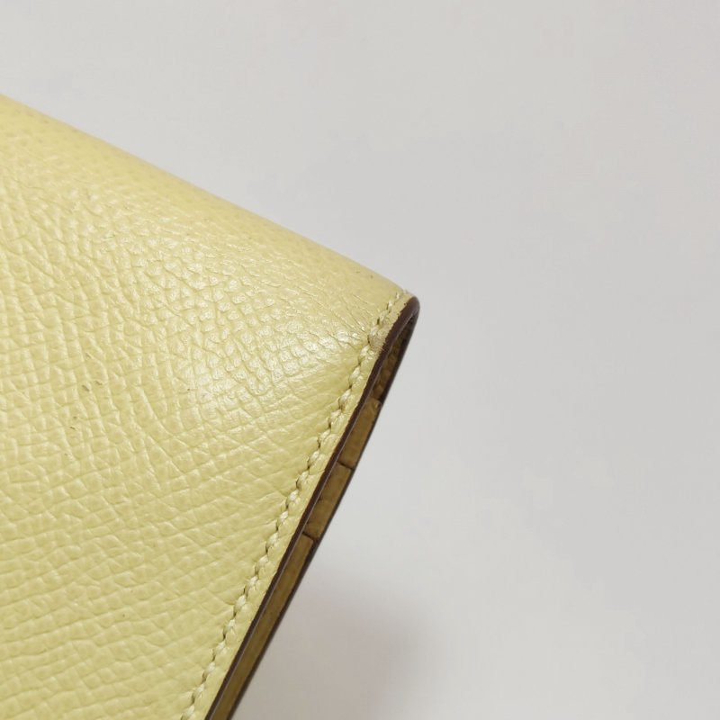 Hermes Bearn小號標誌H袢帶皮夾Epsom牛皮銀扣1Z小雞黃T刻-13