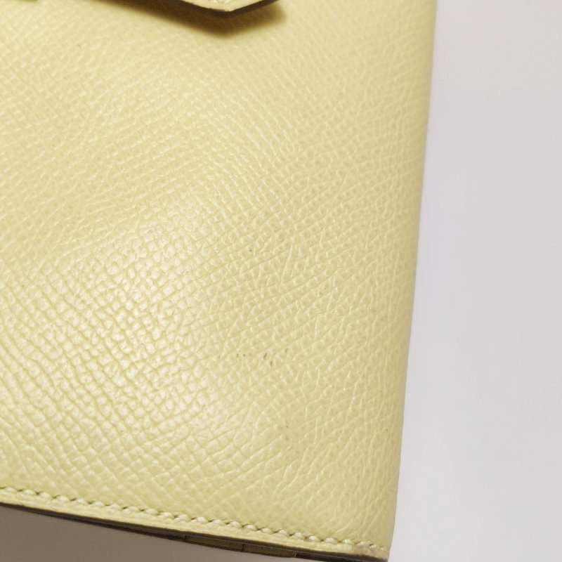 Hermes Bearn小號標誌H袢帶皮夾Epsom牛皮銀扣1Z小雞黃T刻-14